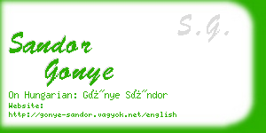 sandor gonye business card